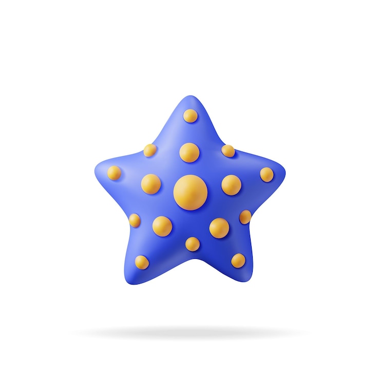 Vetor estrela de mar azul isolada em branco