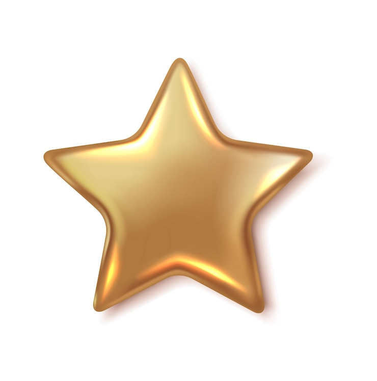 Vetor estrela de metal dourado brilhando ilustração vetorial realista