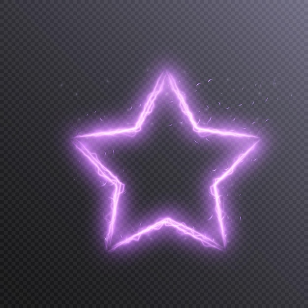 Estrela de néon com efeito de luz significativo desenho brilhante para banner publicitário vector