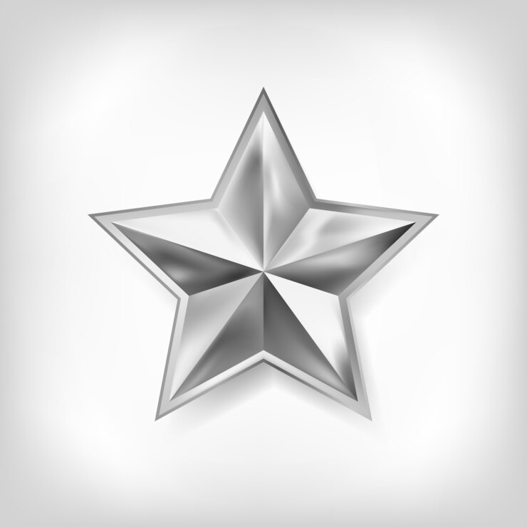 Vetor estrela de prata de cinco pontos de design
