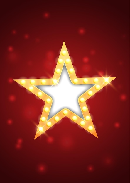 estrela de vetor de formas com luzes de teatro