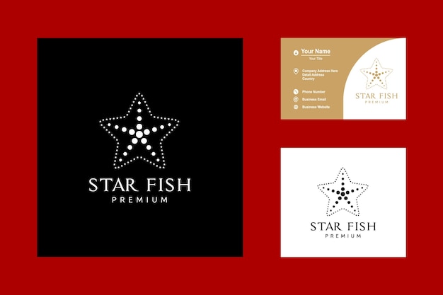Estrela do mar em estilo simples logotipo ícone vector design inspiração isolada no fundo preto