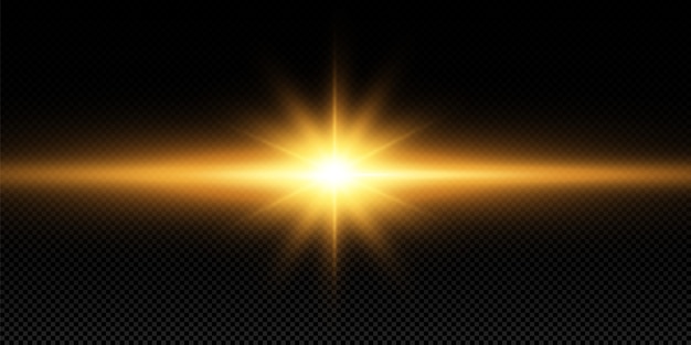 Estrela dourada brilhante. Efeitos, brilho, linhas, brilho, explosão, luz dourada.