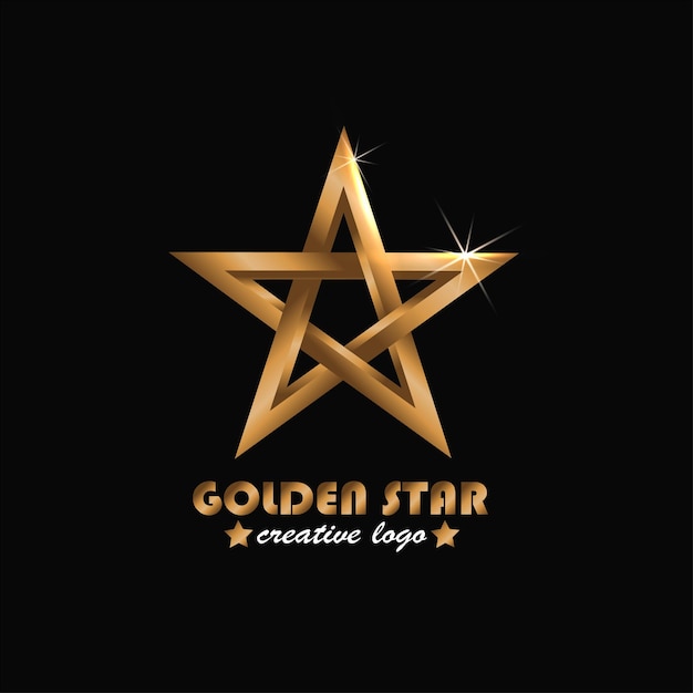 Estrela dourada logotipo 3d estilo elegante e moderno