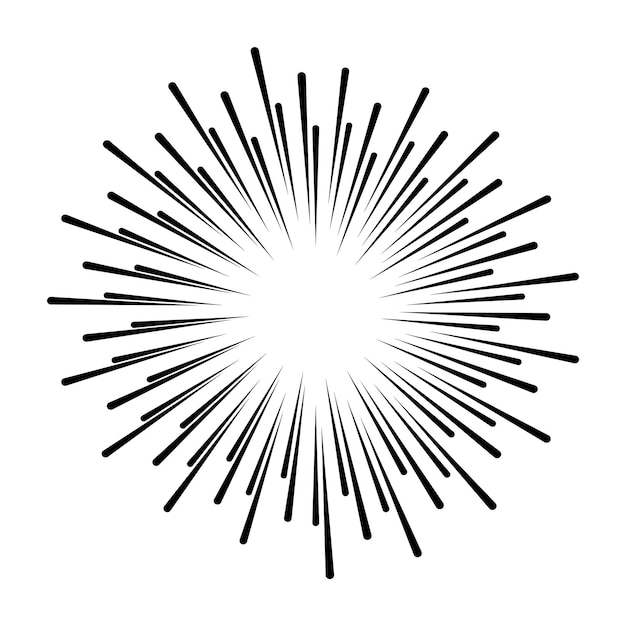 Estrela, elemento redondo, raios de meio-tom isolados no fundo branco. Logo preto. Forma geométrica.