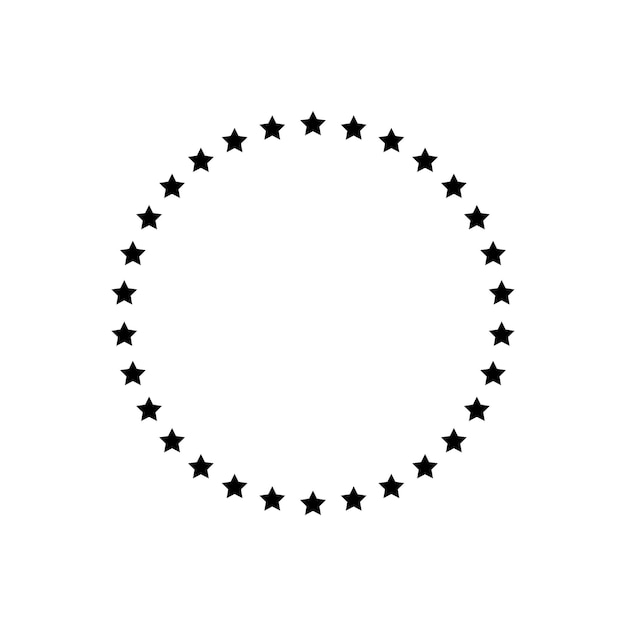 Vetor estrela no ícone do círculo quadro de estrelas isoladas no fundo branco