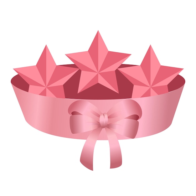 Estrela rosa com fita vector cool hd