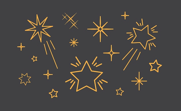 Estrelas cintilantes, estrelas, efeito de luz, ilustração vetorial