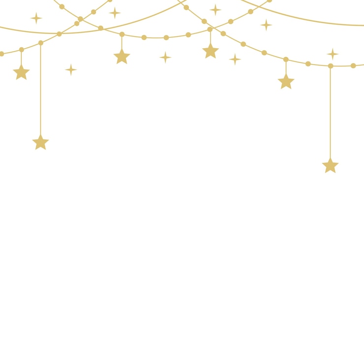 Vetor estrelas de ano novo penduradas na decoração da fronteira
