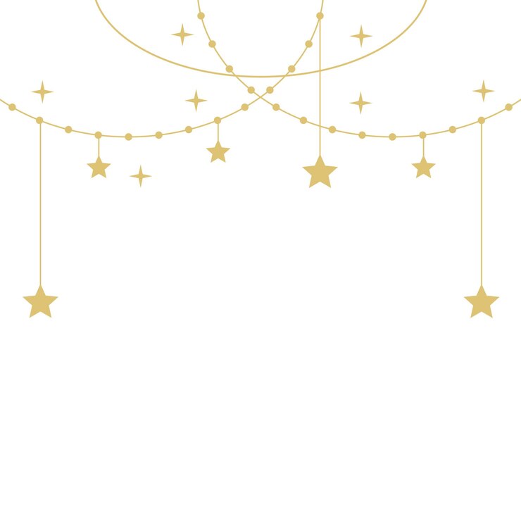 Vetor estrelas de ano novo penduradas na decoração da fronteira