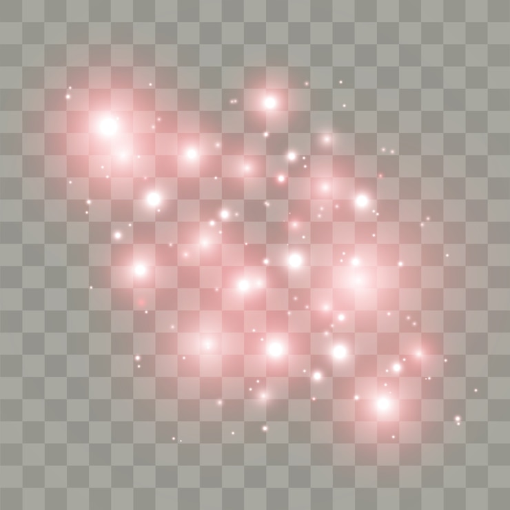 Estrelas de faíscas brancas brilham efeito de luz especial. brilha em fundo transparente. Partículas de poeira mágica cintilante