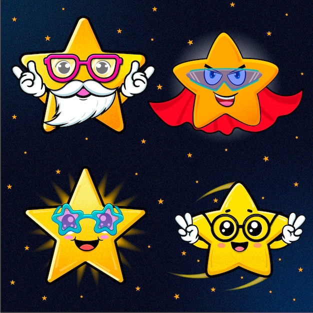 Vetor estrelas de quadrinhos animadas