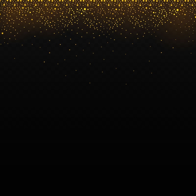 Vetor estrelas douradas brilham em um fundo preto.