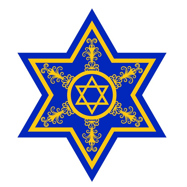 Vetor estrelas hebraicas de davi. feliz conceito de hanukkah.