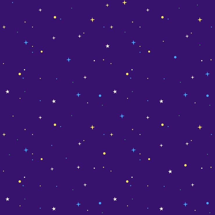 Estrelas multicoloridas no espaço ilustração vetorial sem costura padrão