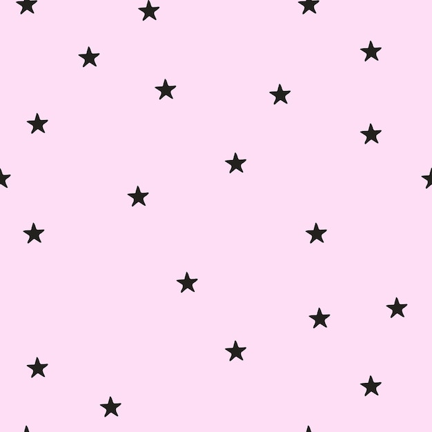 Estrelas negras Padrão minimalista Ilustração em vetor padrão sem costura