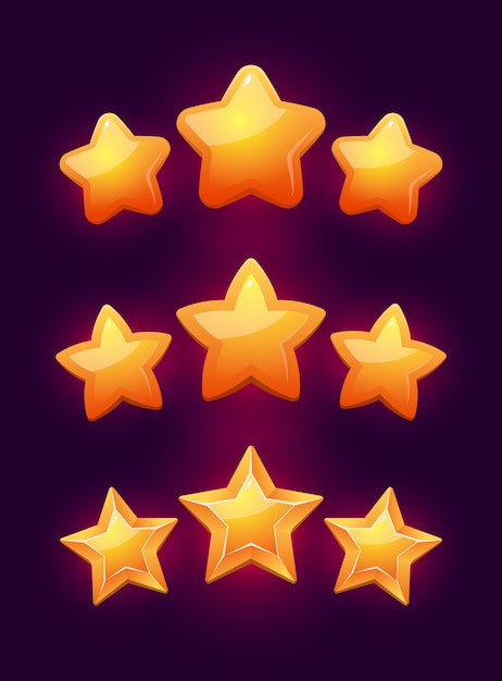 Vetor estrelas para jogos. design de jogos da interface do usuário.