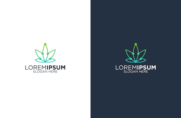 Estrutura de tópicos cannabis logotipo design ilustração