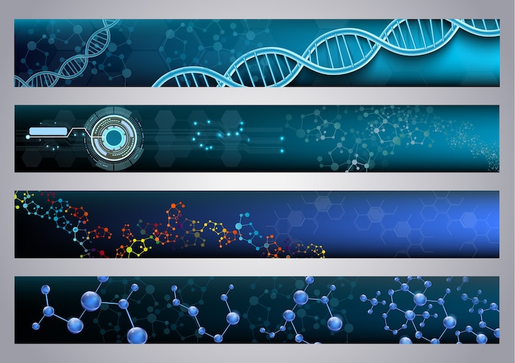 Vetor estrutura molecular e fundo dna