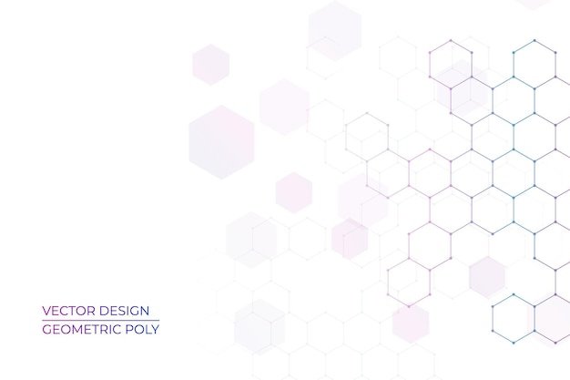 Estrutura molecular hexagonal para ciência médica e design de tecnologia digital