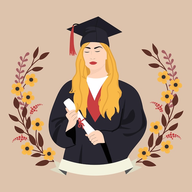 Estudante graduado feliz com diploma