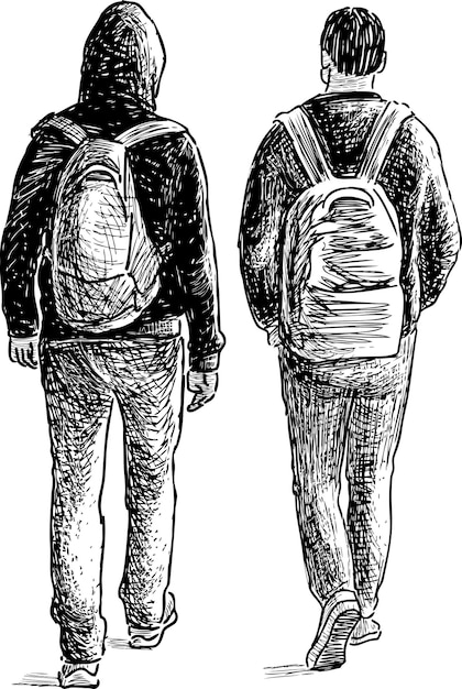 Estudantes caminhando