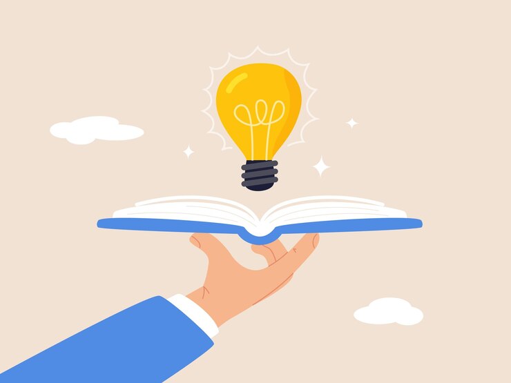 Estudo do conceito de sabedoria de conhecimento ou educação ou aprendizagem de novas habilidades, criatividade ou ideia de livro aberto