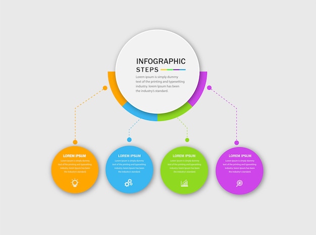 Etapa infografia de negócios desenho de modelo de etapa