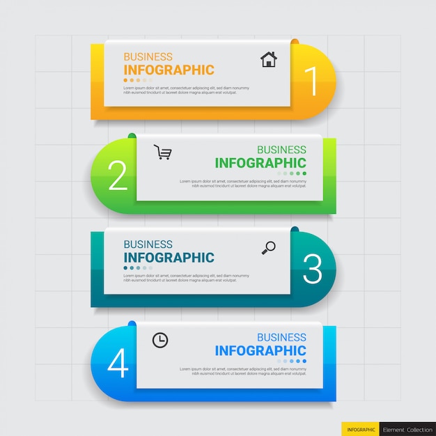 Etapas de infográfico de negócios modernos