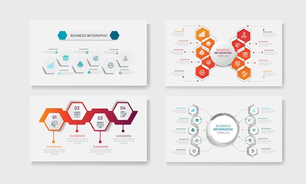 Vetor etapas do fluxograma de elementos de design infográfico de negócios. infográfico de negócios ou apresentação.