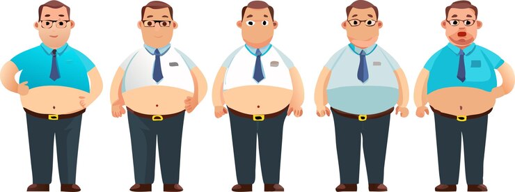 Vetor etapas do ganho de peso de um homem