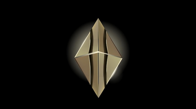 Ethereum crypto currency ouro isolado em ilustração vetorial de fundo preto