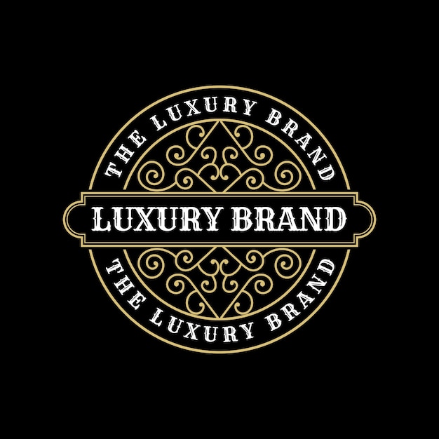 Vetor etiqueta com logotipo de marca de luxo vintage premium