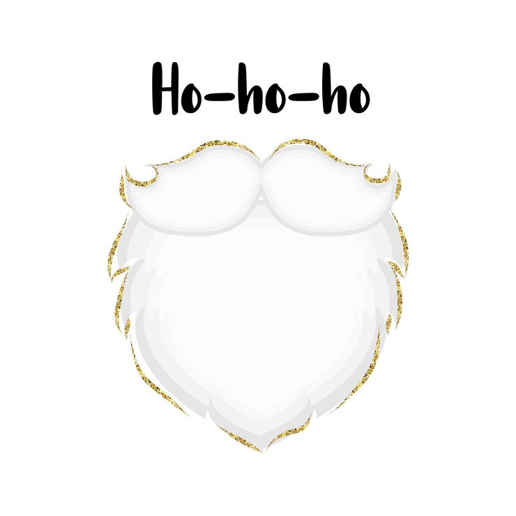 Vetor etiqueta de adesivo de natal ou cartão de saudação com ilustração vetorial de barba de papai noel