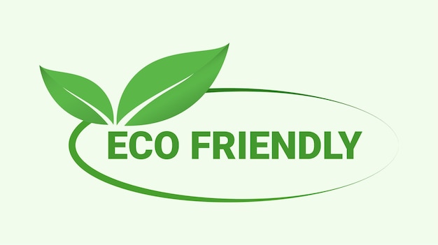 Etiqueta de etiqueta de folha verde ecológica