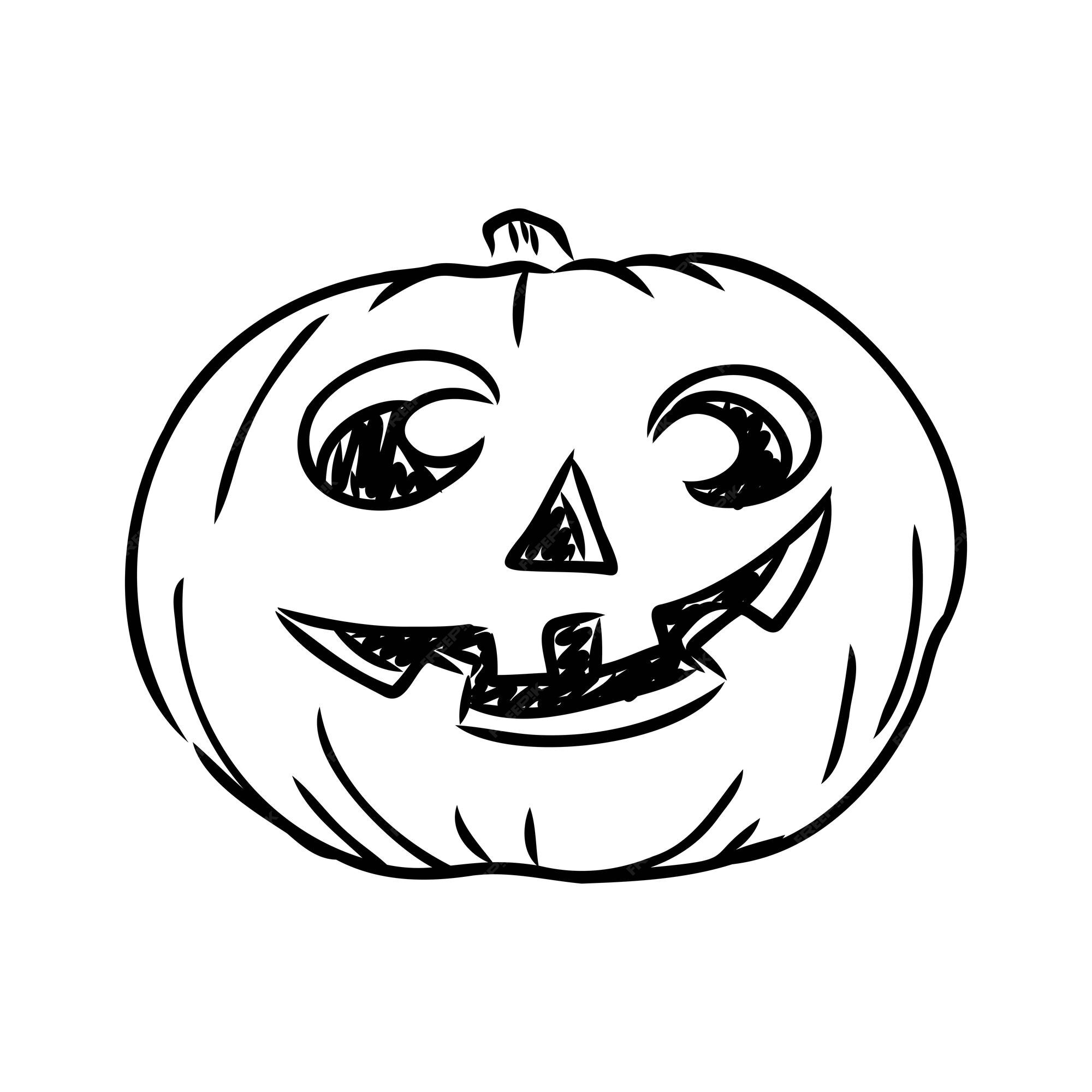 Etiqueta de ilustração vetorial de abóbora de halloween abóbora para desenho  vetorial de halloween