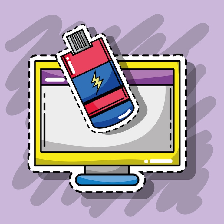 Vetor etiqueta de patches de tecnologia de computador e usb