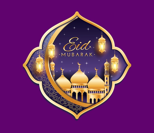 Etiqueta de promoção de marketing Eid Mubarak