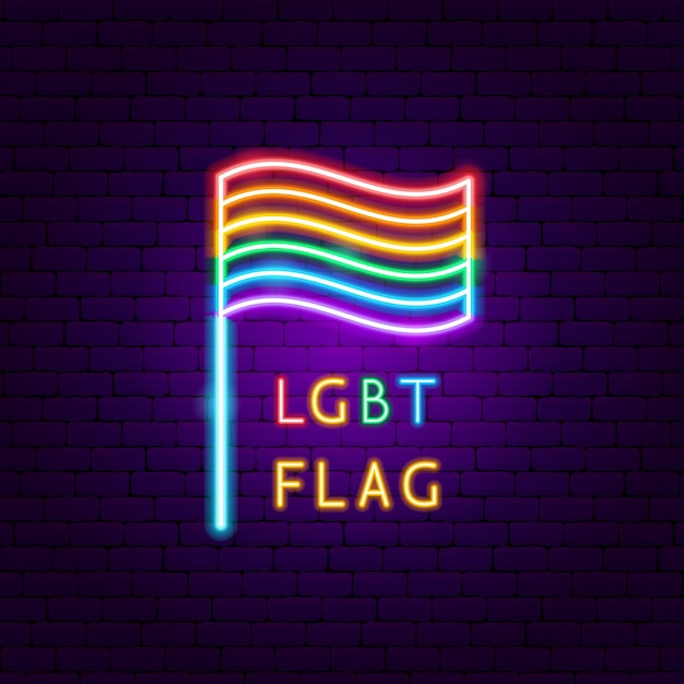 Etiqueta Neon Bandeira LGBT