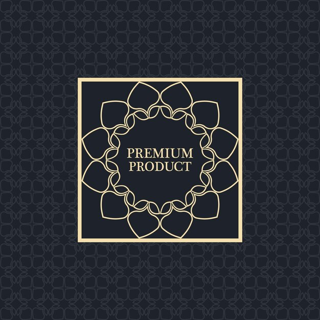 Etiqueta quadrada de produto de luxo