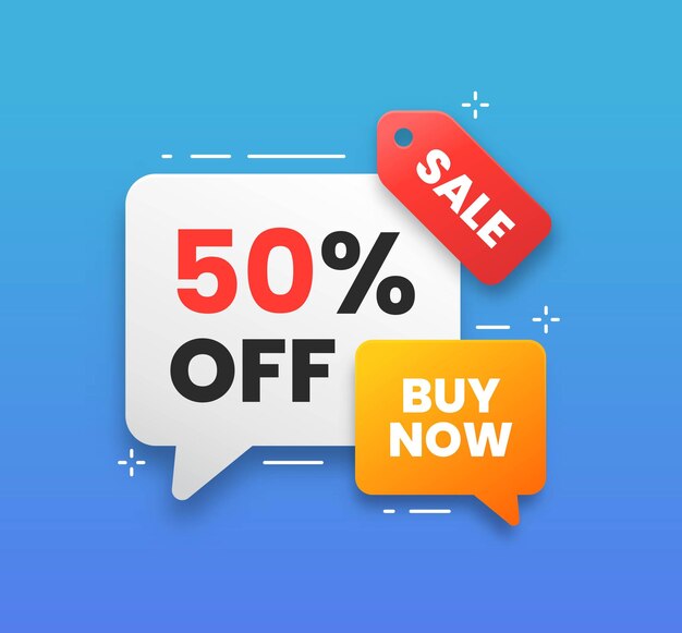Etiquetas de desconto Oferta especial Banner de promoção com oferta de desconto de 50% Venda