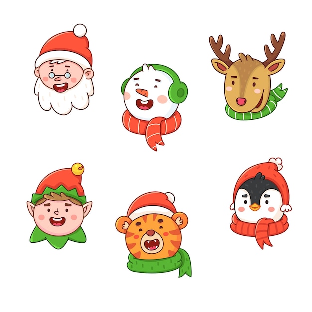 Etiquetas de Natal com símbolos de férias de inverno Etiquetas de presente para decoração de ano novo