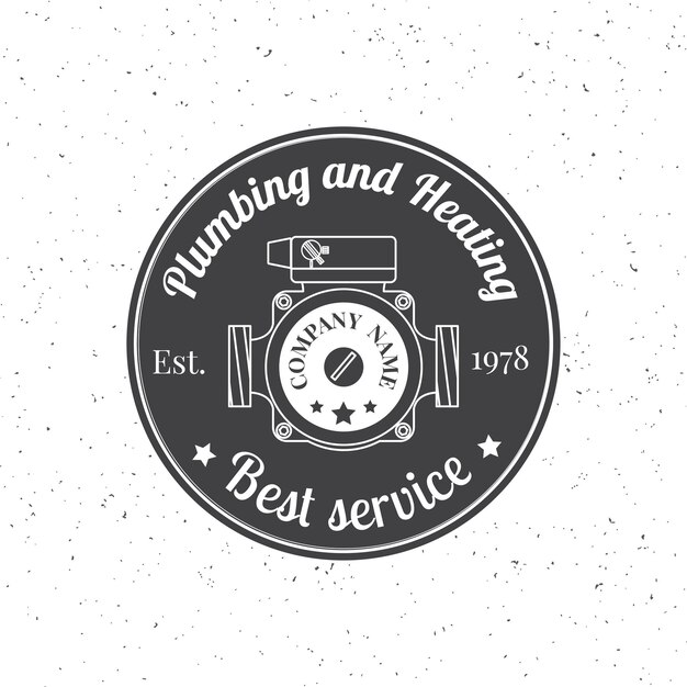 Vetor etiquetas e emblemas do logotipo dos serviços de aquecimento de encanamento vintage