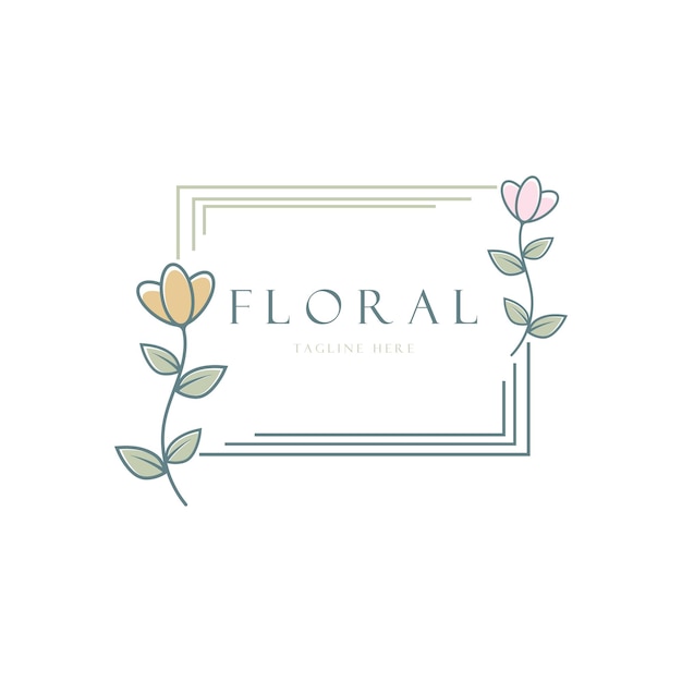 Vetor etiquetas ilustrativas elegantes com moldura floral e de folhas, identidade corporativa de spas e convites de casamento