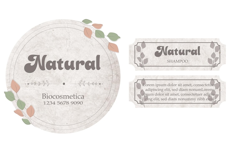 Vetor etiquetas para produtos naturais