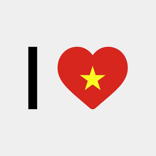 Eu amo a ilustração vetorial de coração do país do vietnã