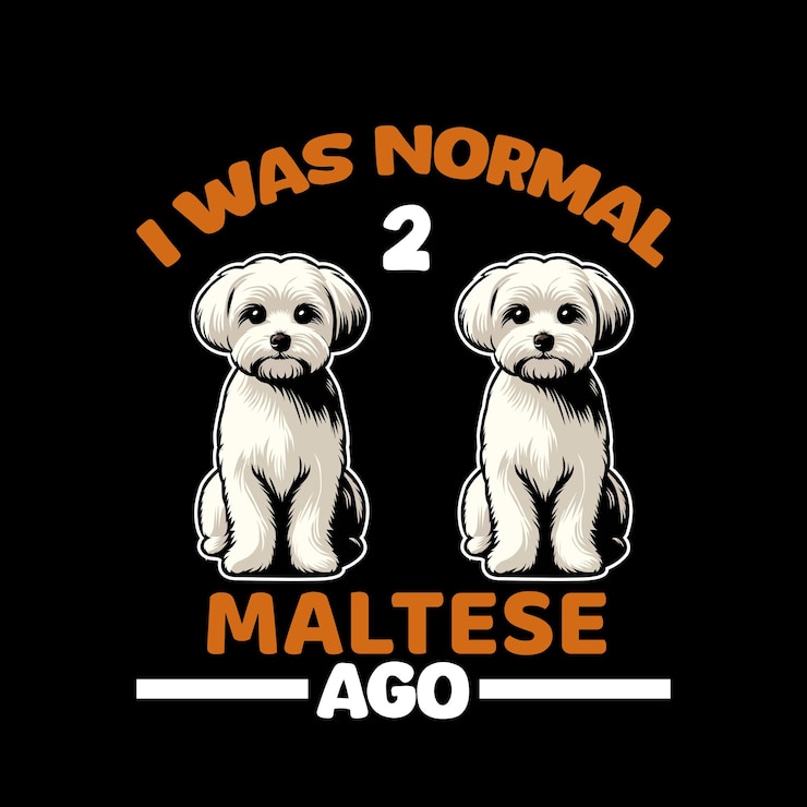 Vetor eu era normal 2 maltese ago t-shirt vetor de design