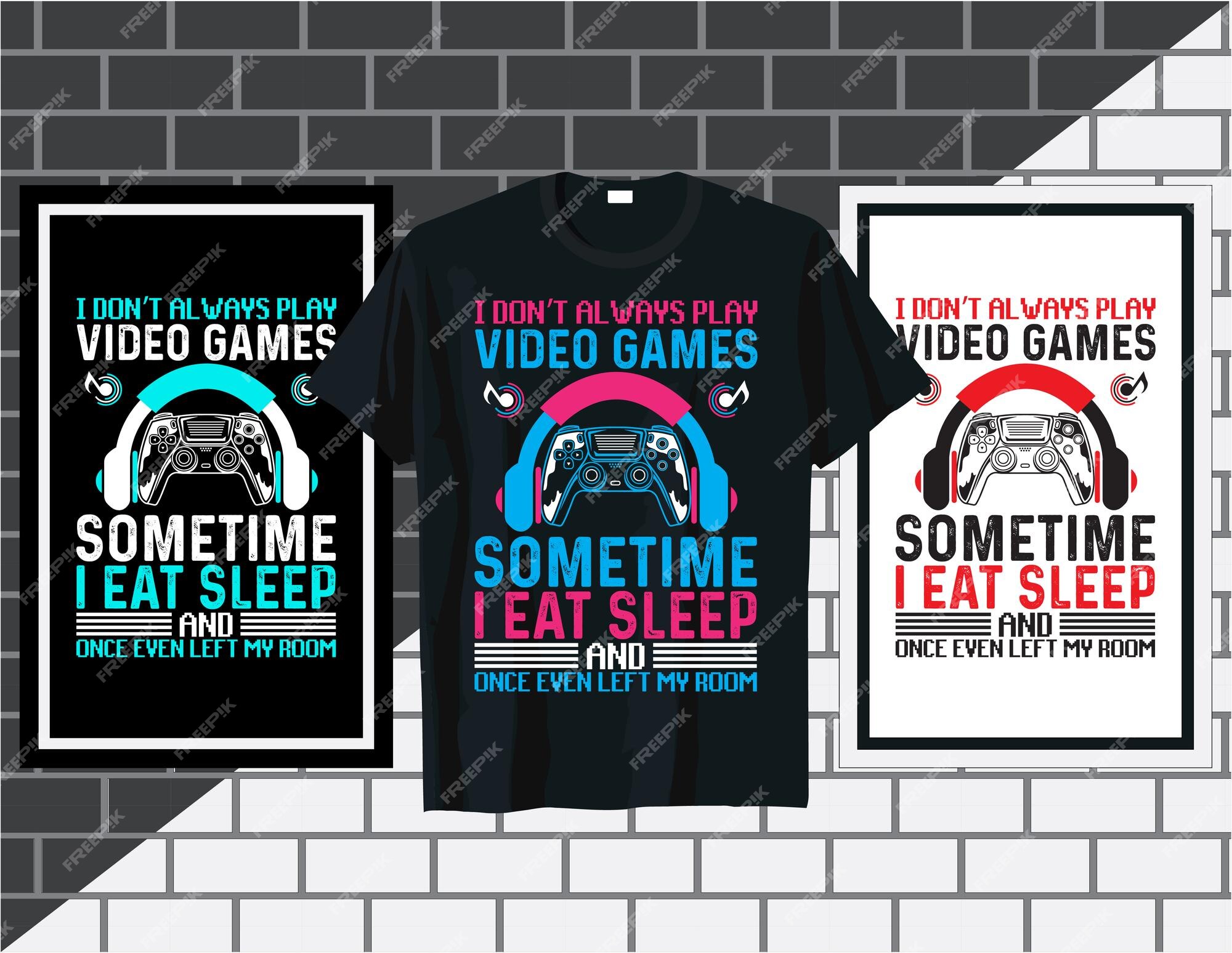 Eu jogo videogames legais para não engasgar design de camiseta