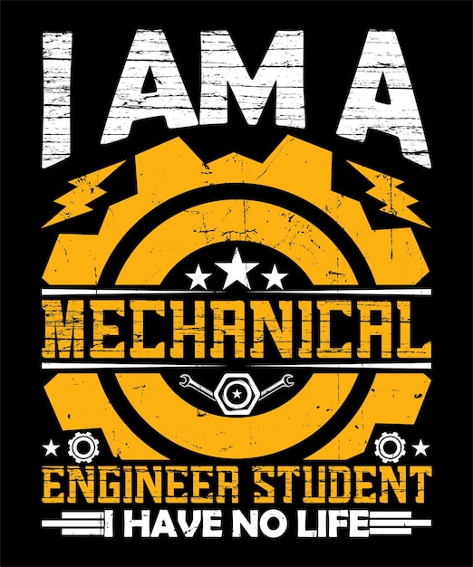 Vetor eu sou estudante de engenharia mecânica, não tenho vida design mecânico de camisetas