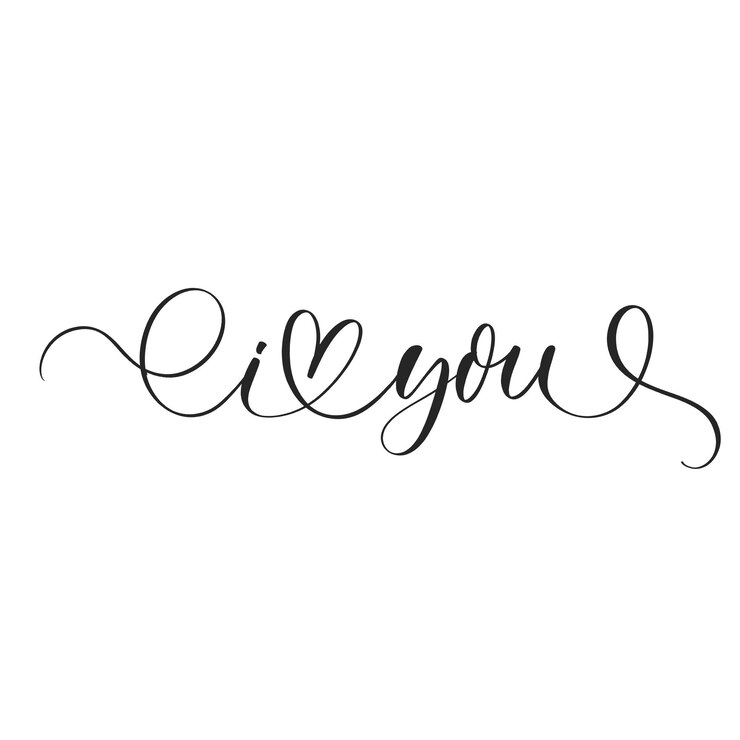 Vetor eu te amo inscrição de caligrafia desenhada de mão